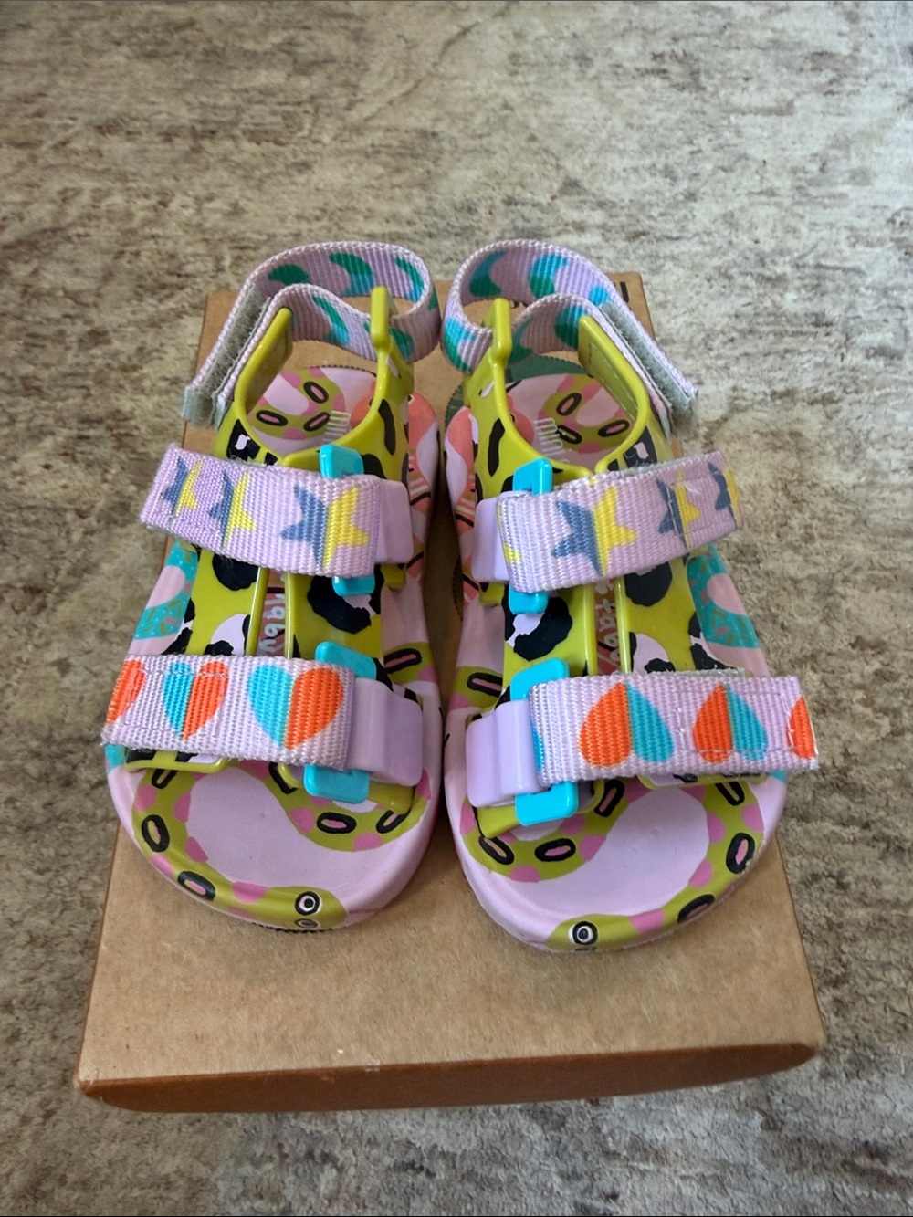Melissa x Favula Collab Kids Pink Multicolor Patterned Sport Sandals
